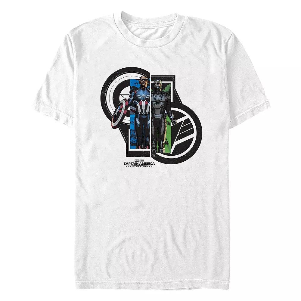 Men's Marvel Captain America Brave New World Captain And Falcon New Heroes Poster Graphic Tee, Size: XS, White Product Image
