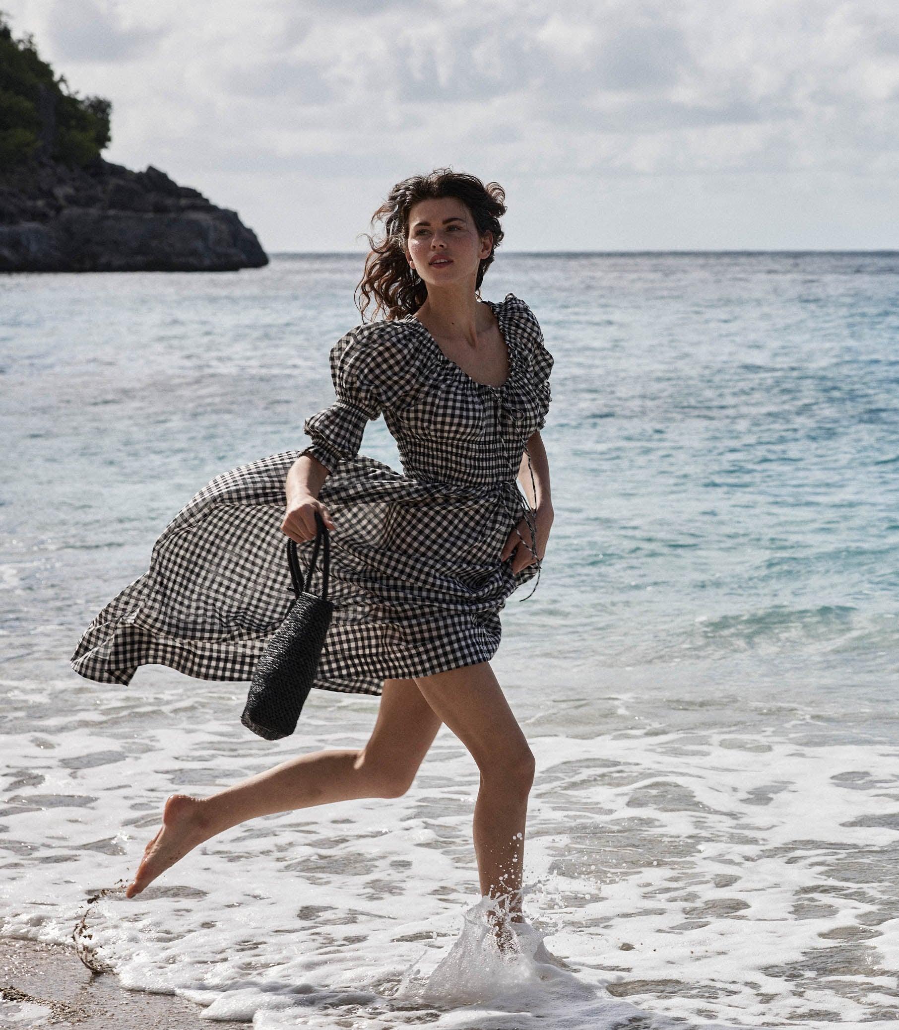 ISCHIA DRESS -- NOIR GRETA GINGHAM Product Image