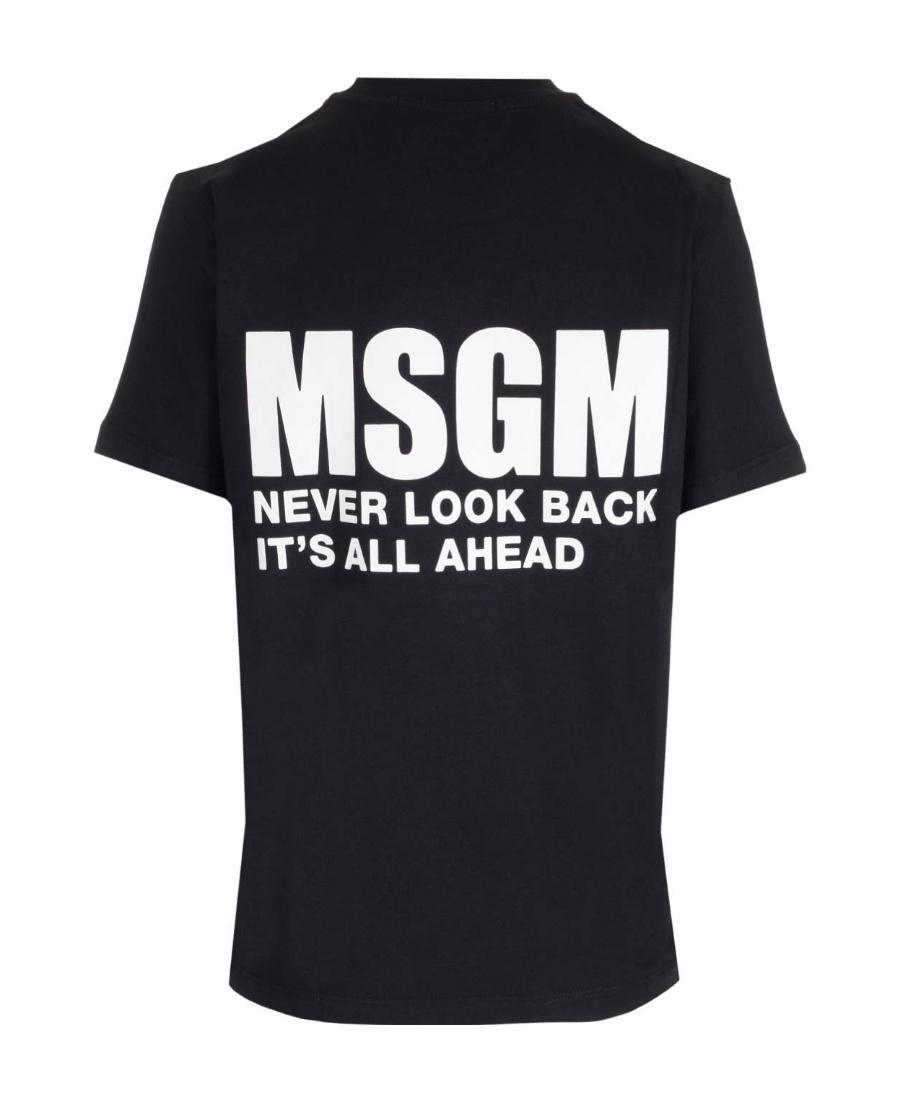 MSGM Logo Printed T-shirt In Black Product Image