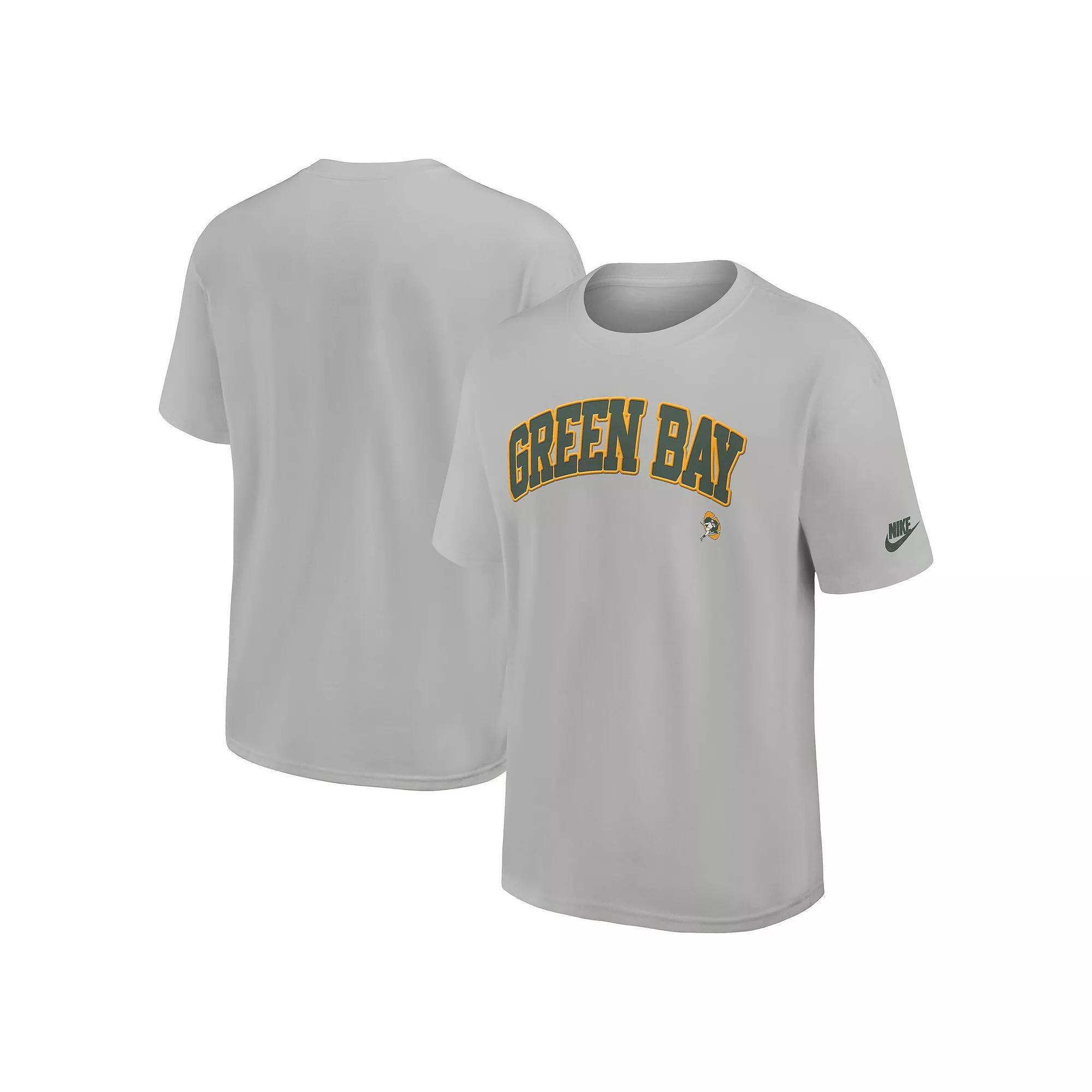 Men's Nike  Silver Green Bay Packers Rewind Max90 Statement T-Shirt, Size: Large Product Image