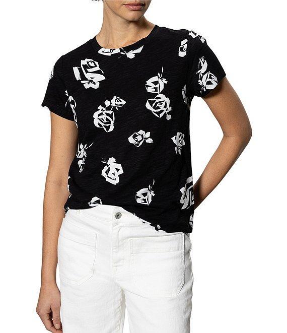 Sanctuary The Perfect Tee Floral Printed Crew Neck Knit Top Product Image
