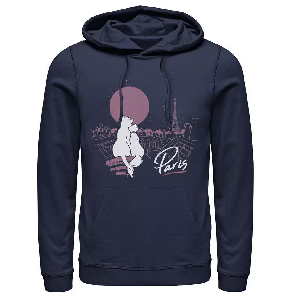 Disney's Aristocats Duchess And Thomas Men's In Paris Hoodie, Size: Large, Blue Product Image