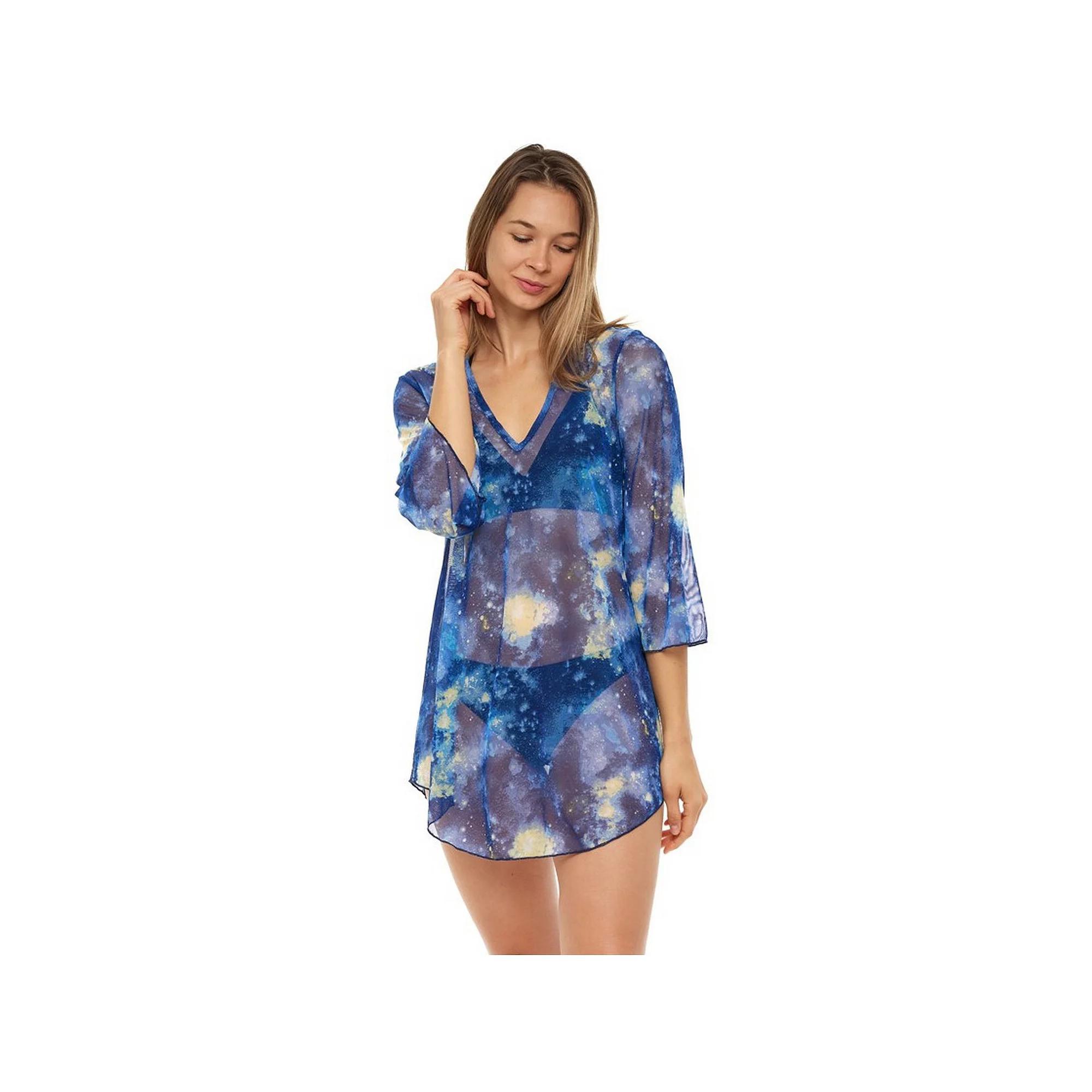 Womens Jordan Taylor Printed Mesh Tunic Swim Cover-Up Green Product Image