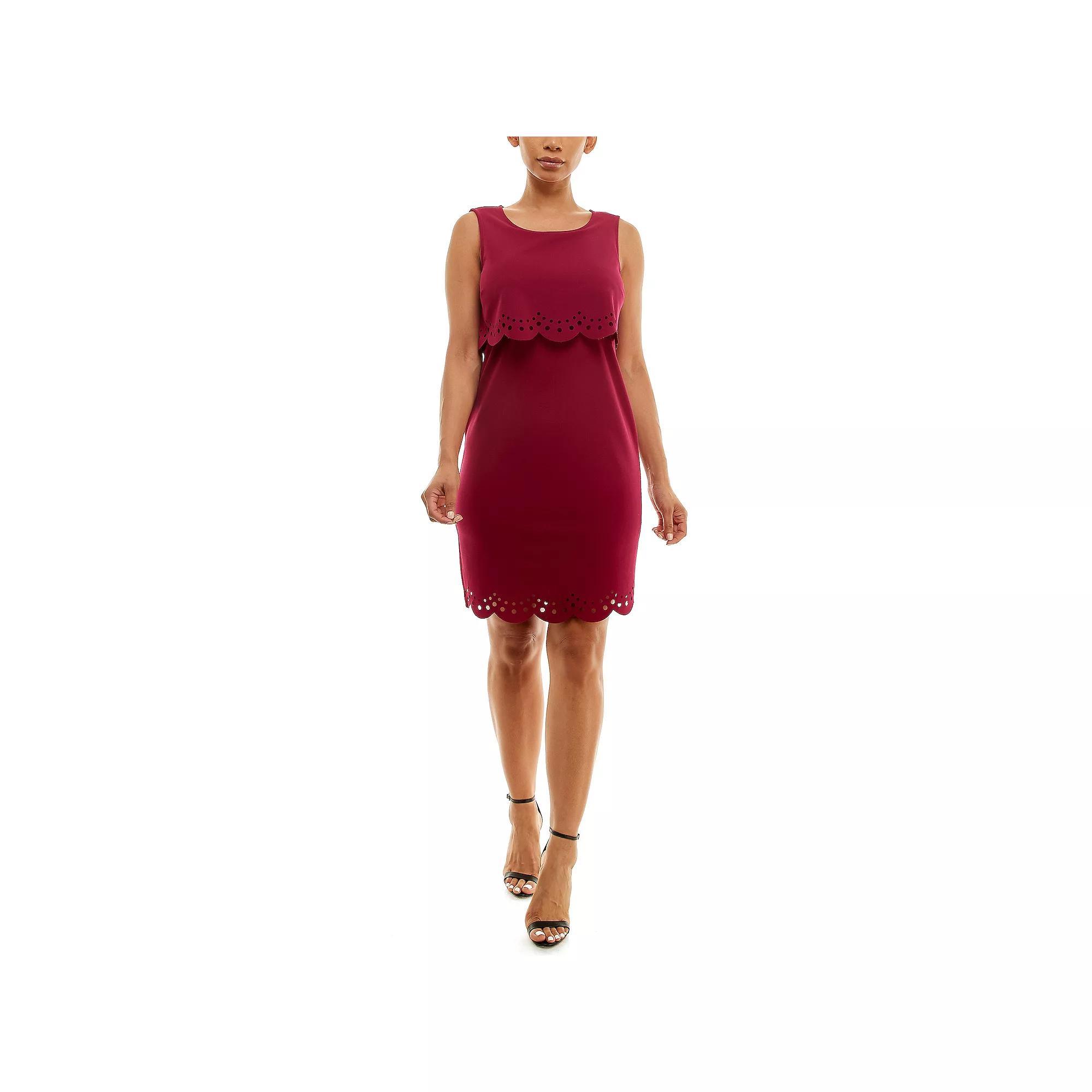 Women's Nina Leonard Crepe Dress, Size: XL, Sangria Product Image