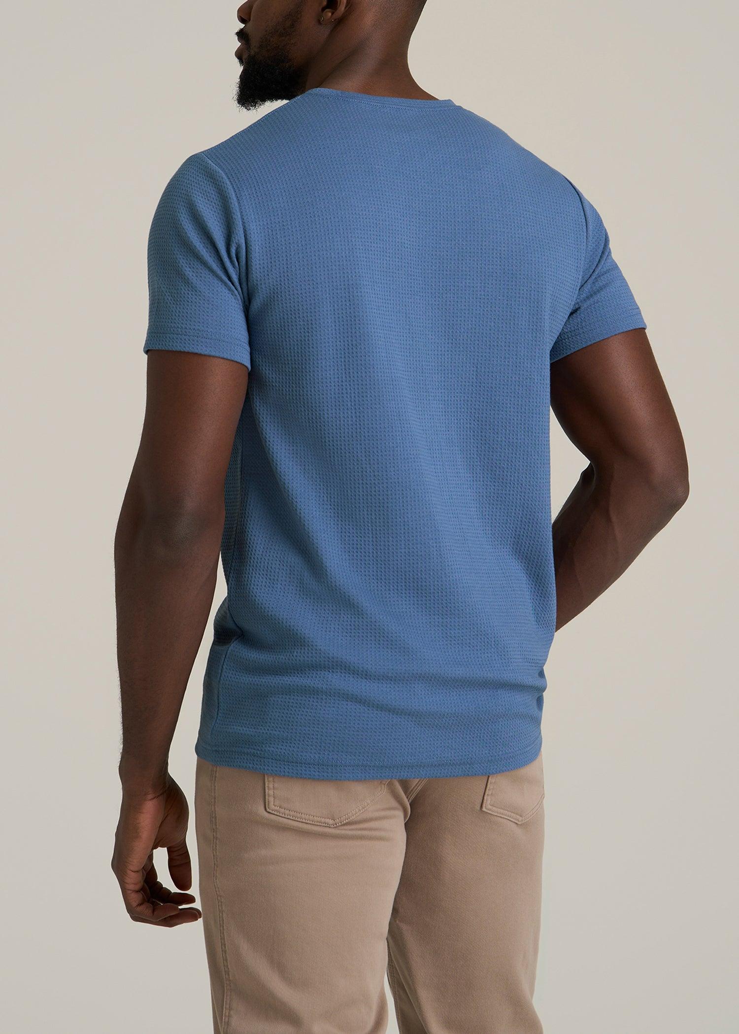 Cloud Knit Waffle Short Sleeve Tee for Tall Men in Deep Cobalt Product Image