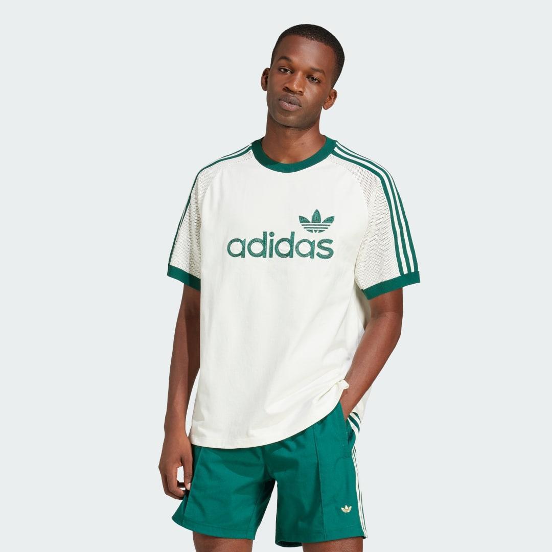 adidas Premium Knitted Tee Clear Sky XS Mens Product Image