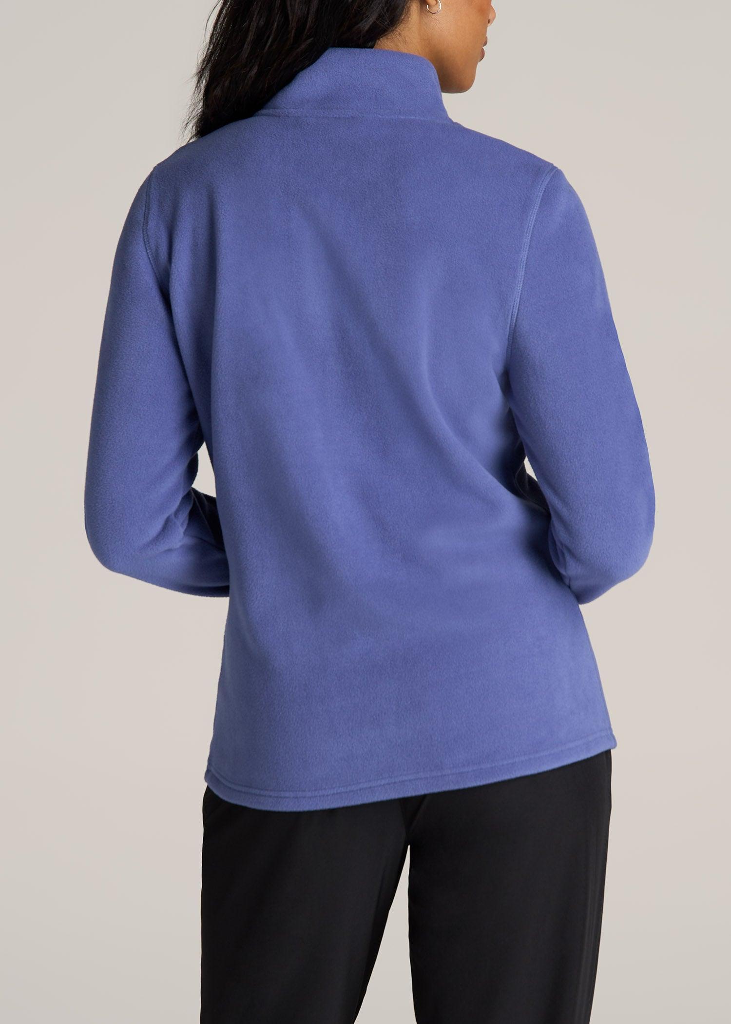 Half Zip Polar Fleece Pullover Sweater for Tall Women in Marlin Blue Product Image