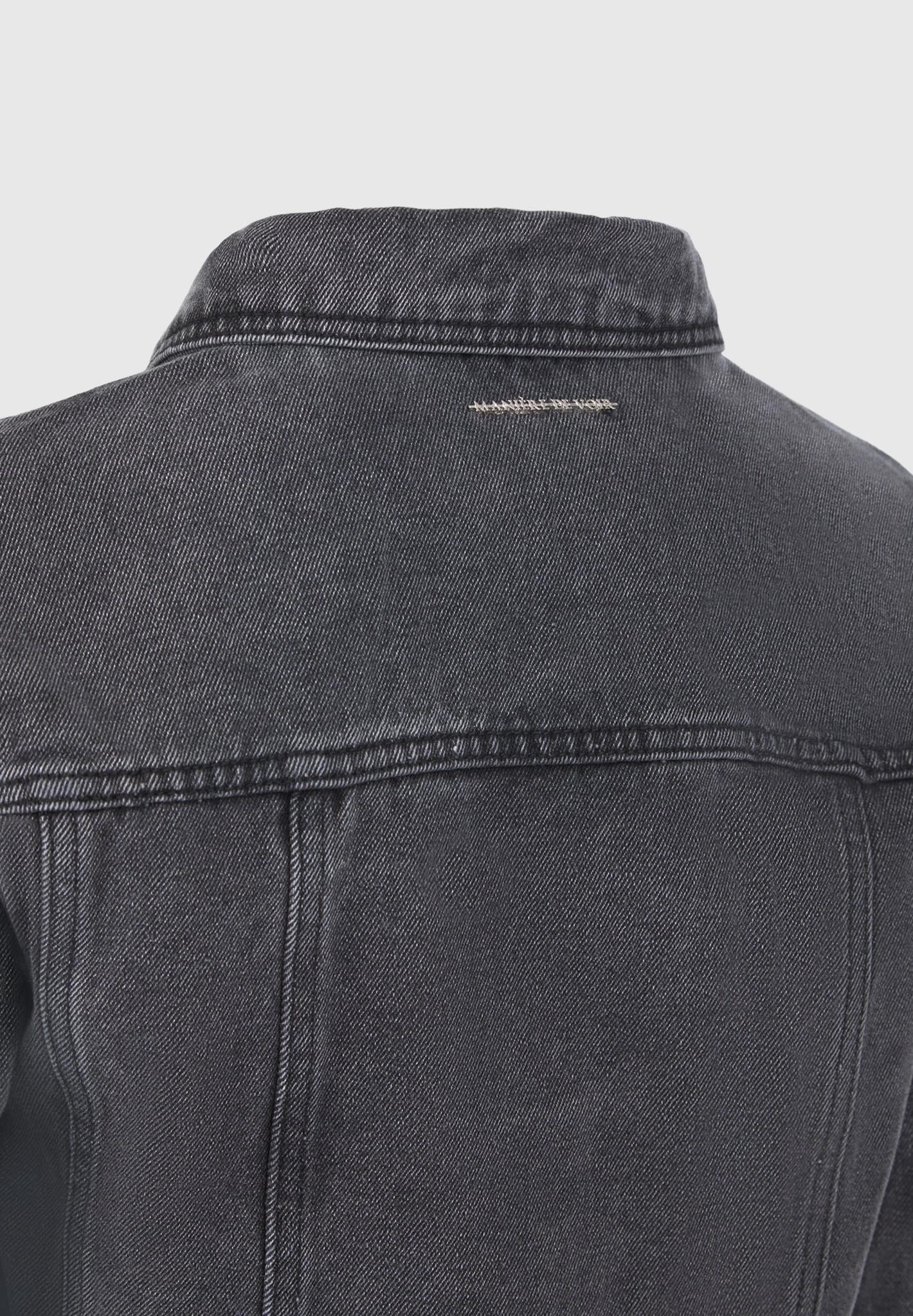 Cropped Tacked Sleeve Jacket - Washed Grey Female Product Image