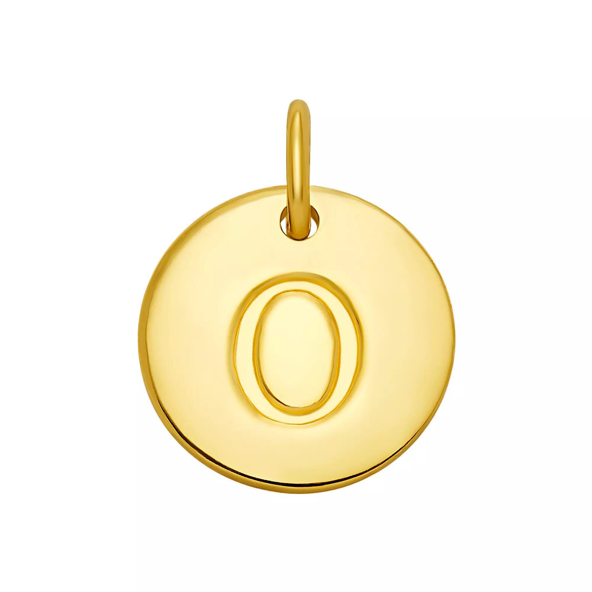 PRIMROSE 18k Gold Over Sterling Silver Letter Disc Charm, Women's, Gold Over Sterling B Product Image