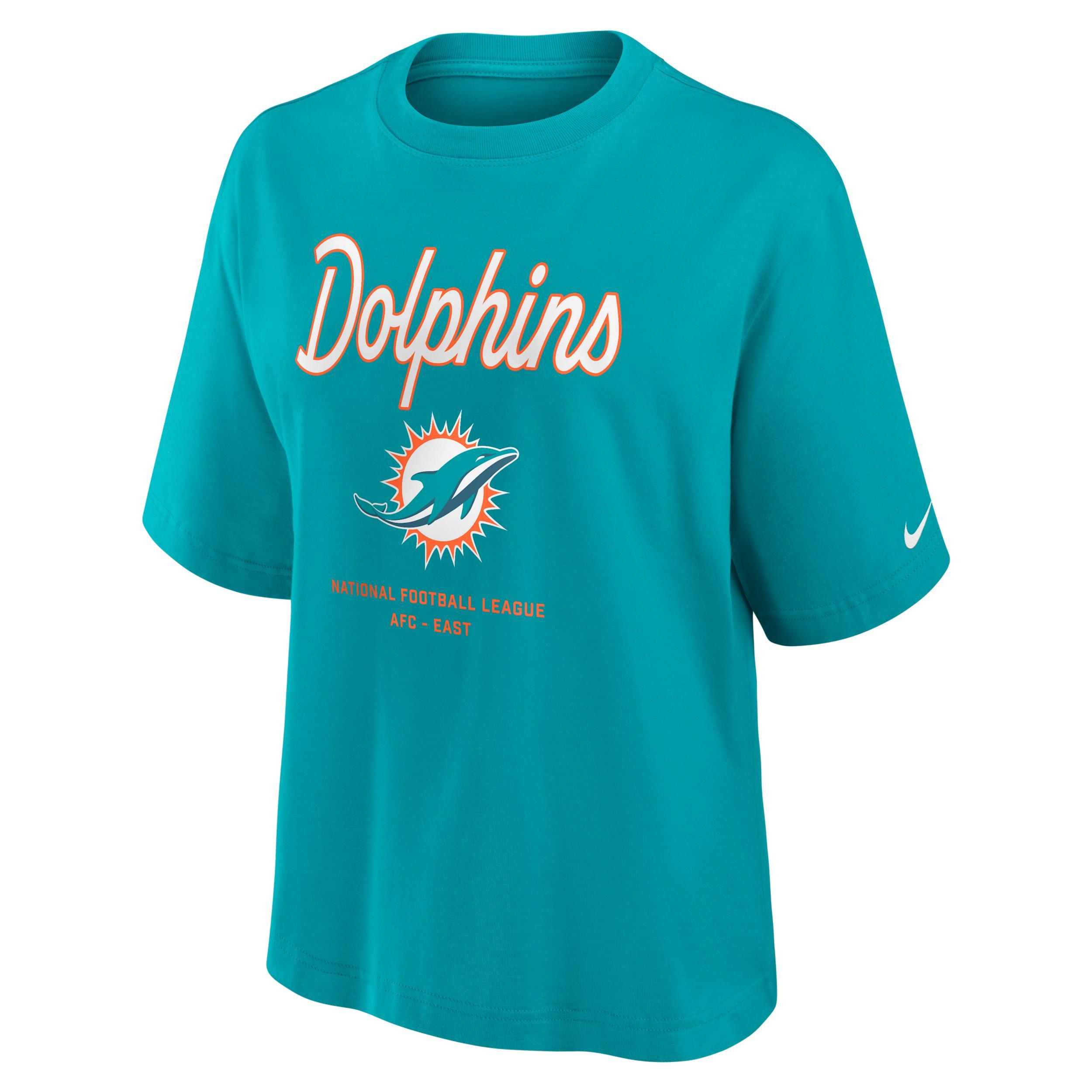 Miami Dolphins Essential Script Boxy Women's Nike NFL T-Shirt Product Image
