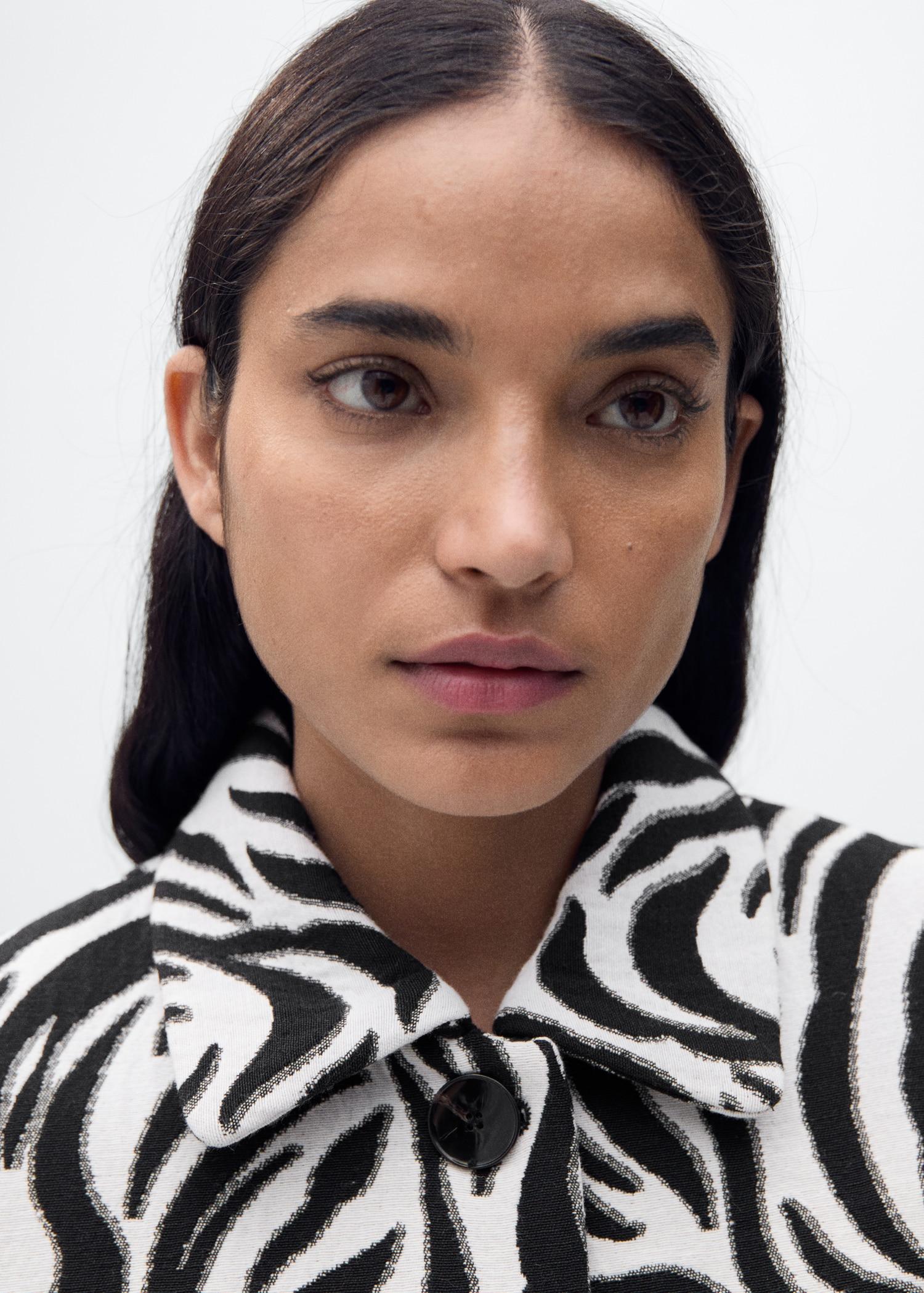 Zebra-print jacket with buttons - Women | MANGO USA Product Image