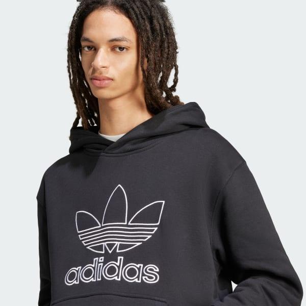 adidas Adicolor Outline Trefoil Hoodie Black S Mens Product Image