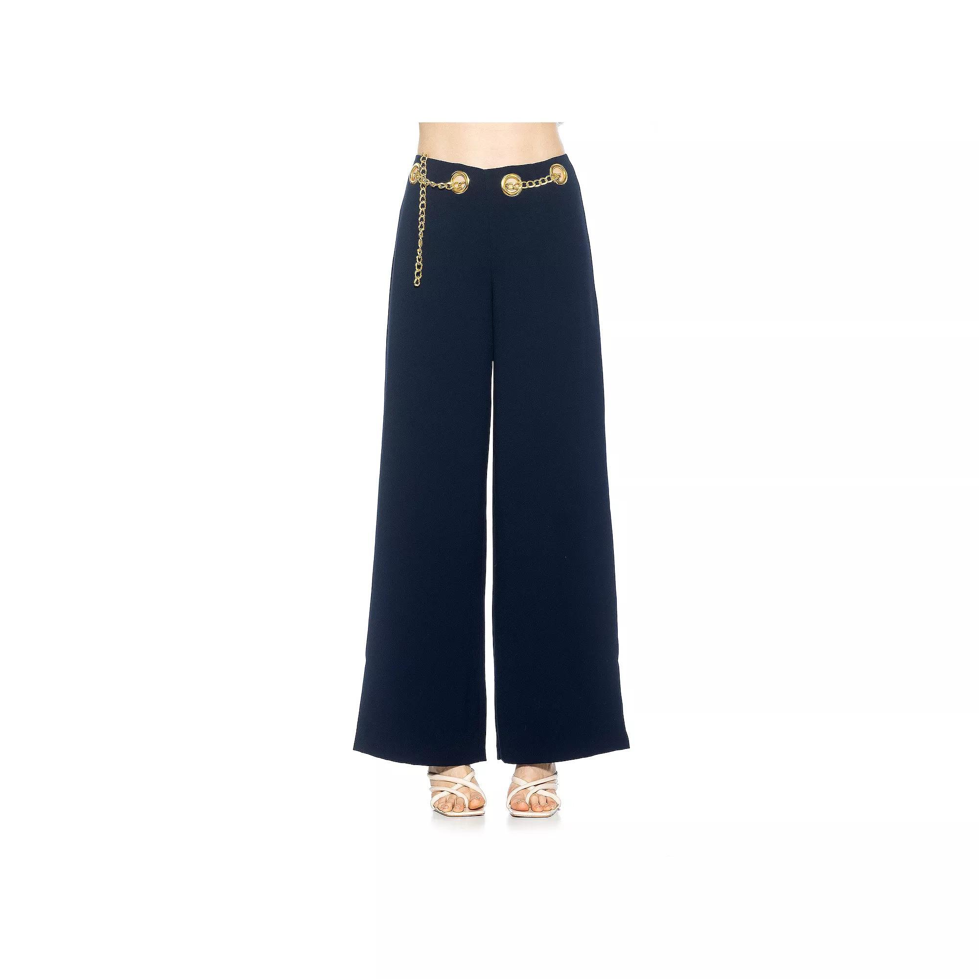 Women's ALEXIA ADMOR Cassie Wide Leg Mid Rise Pants, Size: 10, Ivory Product Image