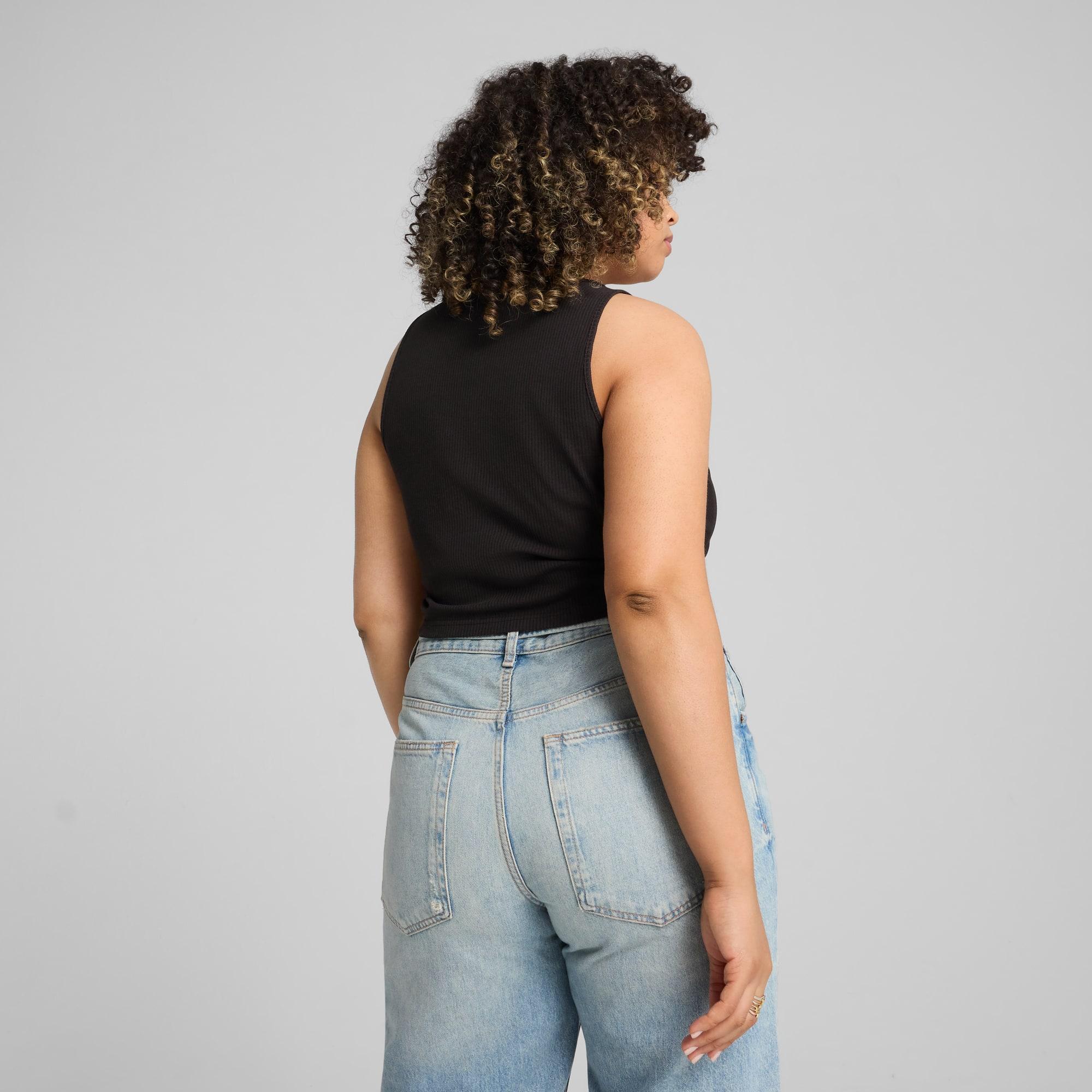 PUMA Wardrobe Essentials Women's Ribbed Crop Top Product Image