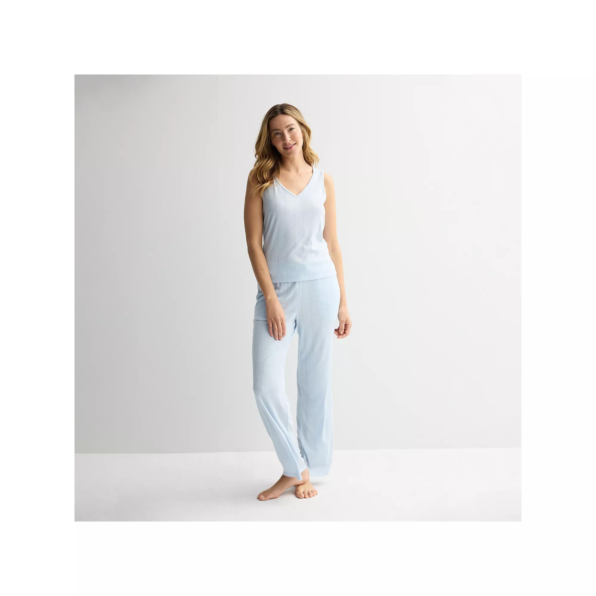 Women's Sonoma Goods For Life® Pointelle Sleep Tank, Size: XS, Cerulean Product Image