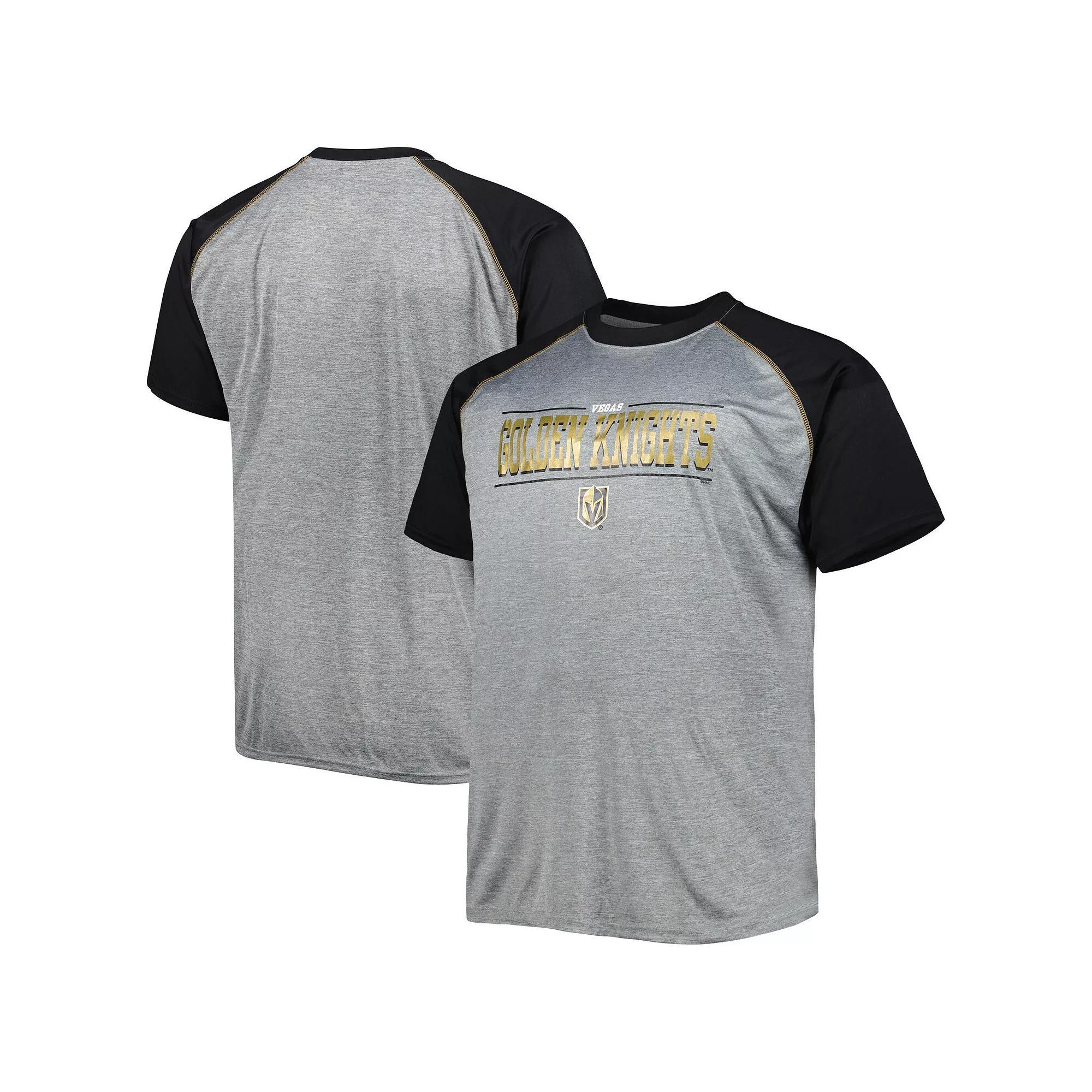 Men's Heather Gray Vegas Golden Knights Big & Tall Logo Raglan T-Shirt, Size: 2XB, Lvk Grey Product Image