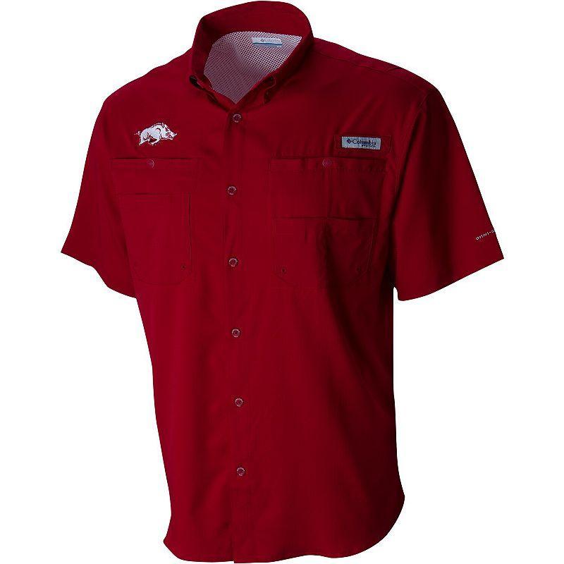 Men's Columbia Cardinal Arkansas Razorbacks Big & Tall Collegiate Tamiami Button-Down Shirt, Size: 2XLT, Red Product Image