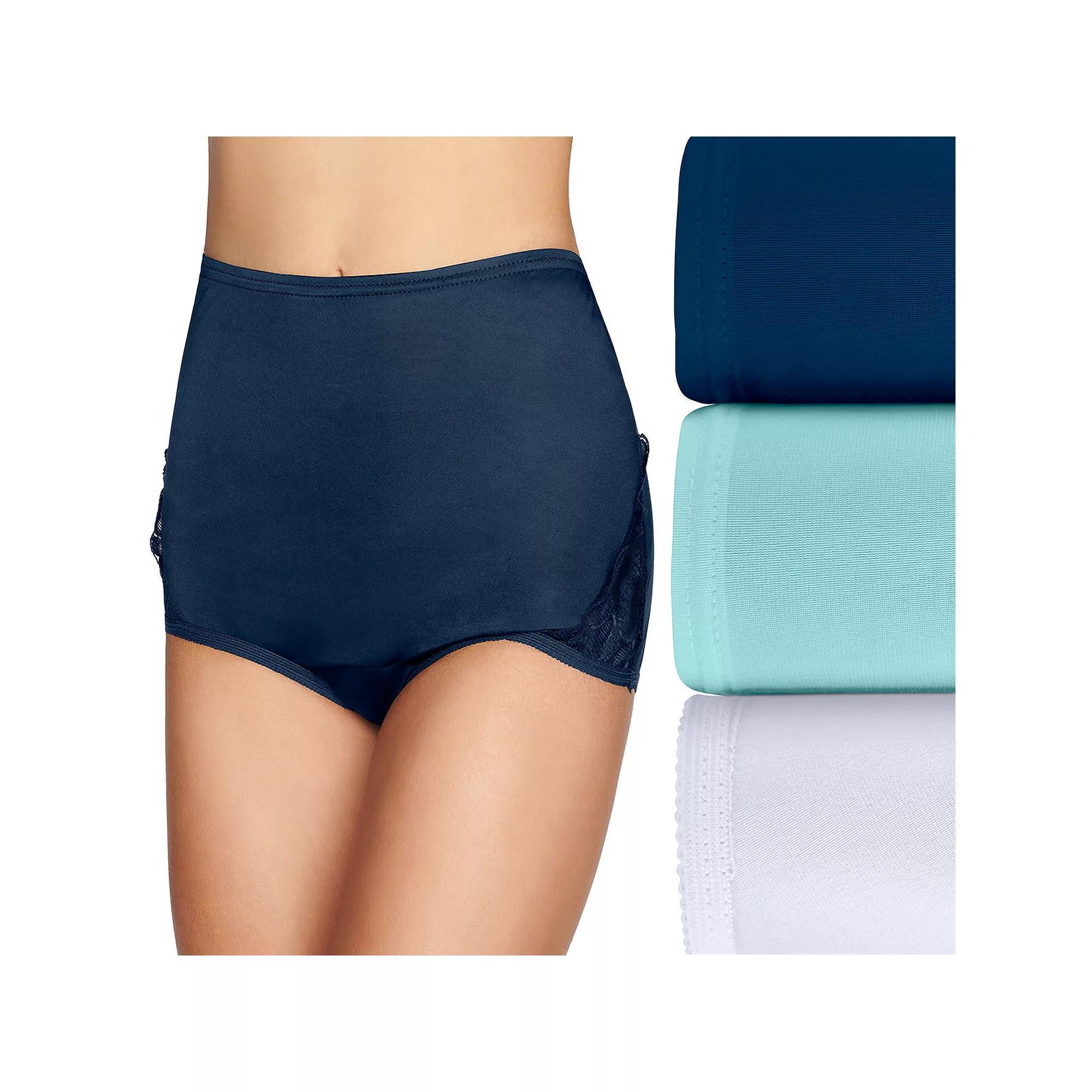Women's Vanity Fair Lingerie® Perfectly Yours 3-Pack Noveau Brief Panty Set 13011, Size: 5, Ghost Blue Asst Product Image