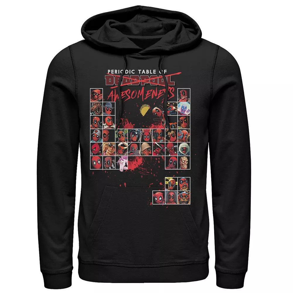 Men's Marvel Deadpool Periodic Table Of Awesomeness Hoodie, Size: XL, Black Product Image