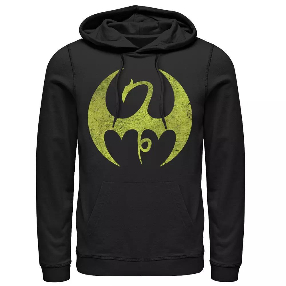 Men's Marvel Iron Fist Distressed Dragon Logo Hoodie, Size: XL, Black Product Image