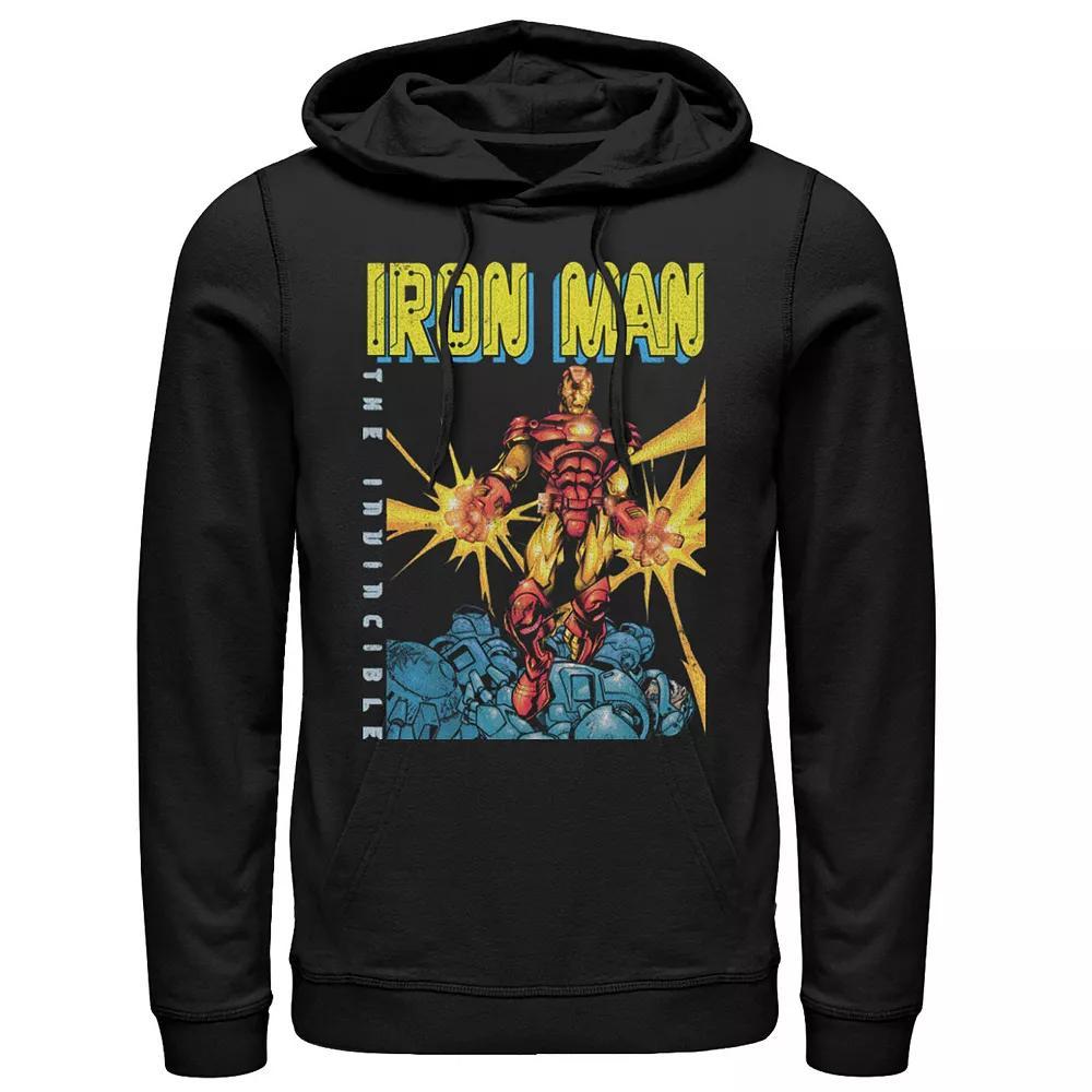 Men's Marvel Avengers Iron Man The Invincible Dark Portrait Hoodie, Size: Small, Black Product Image