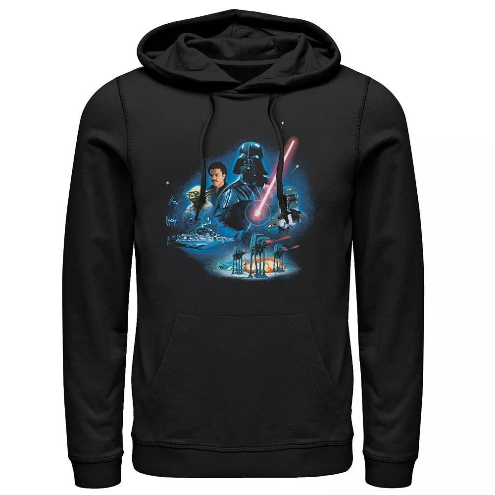 Men's Star Wars The Mandalorian The Child Triangle Galaxy Touch Graphic Hoodie, Size: XL, Black Product Image