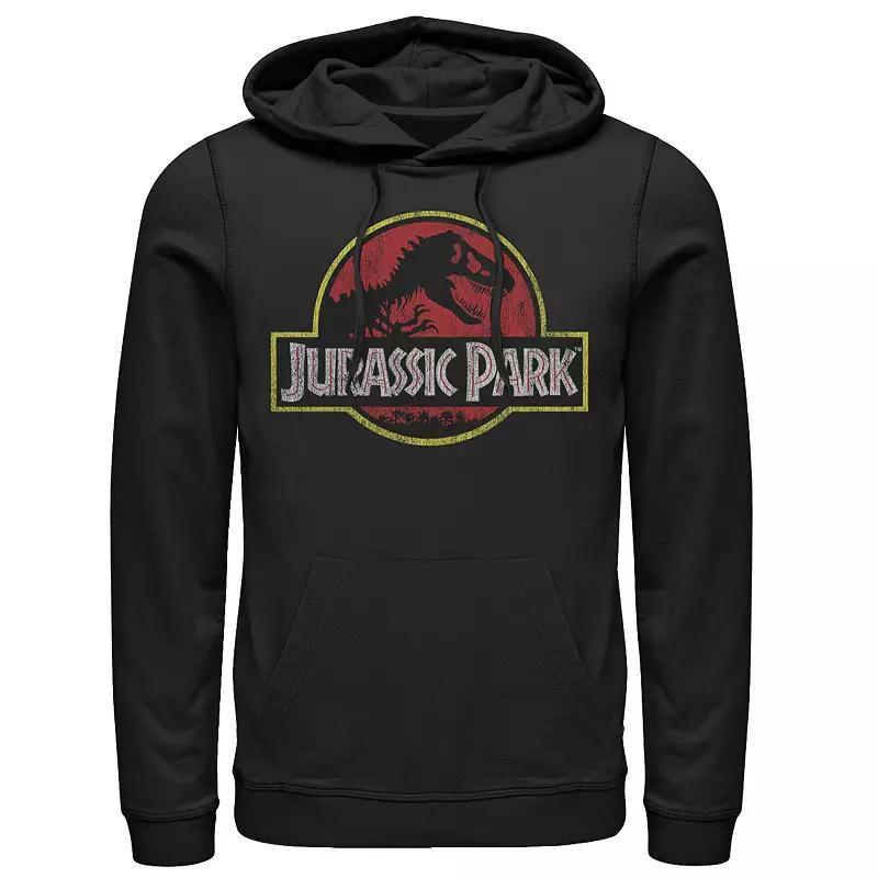 Men's Jurassic Park Distressed Original Park Logo Graphic Pullover Hoodie, Size: 3XL, Blue Product Image