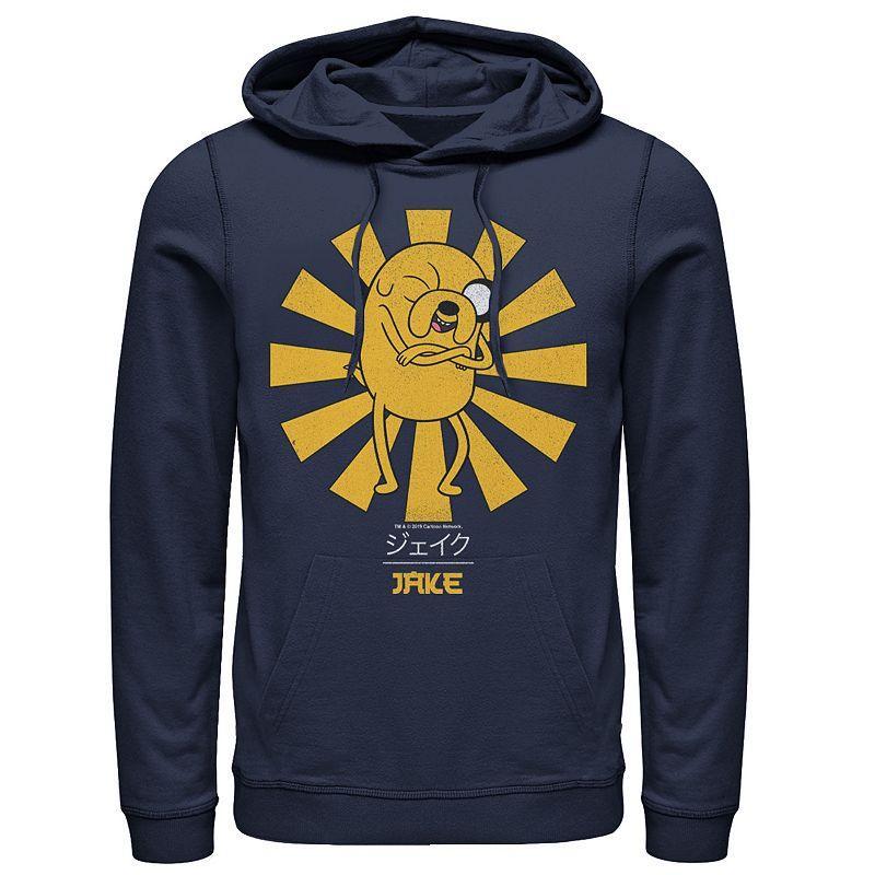 Men's Adventure Time Jake The Dog Kanji Portrait Graphic Pullover Graphic Hoodie, Size: XL, Blue Product Image