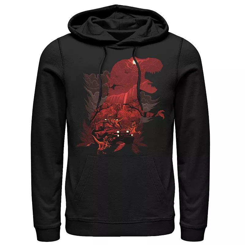 Men's Jurassic World Camo T-Rex Fossil Logo Hoodie, Size: Small, Black Product Image
