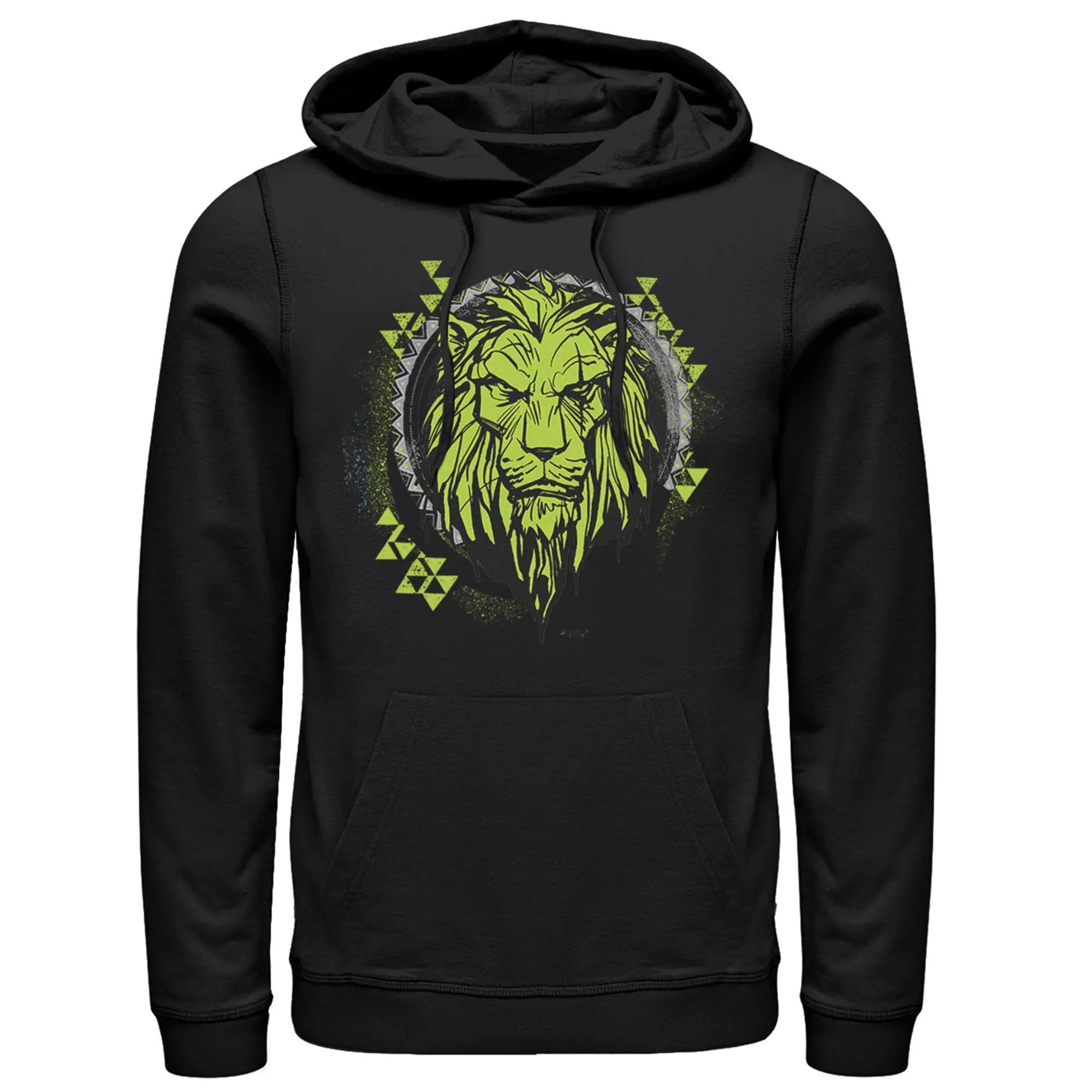 Disney's Lion King Geometric Lime Scar Men's Hoodie, Size: XL, Black Product Image