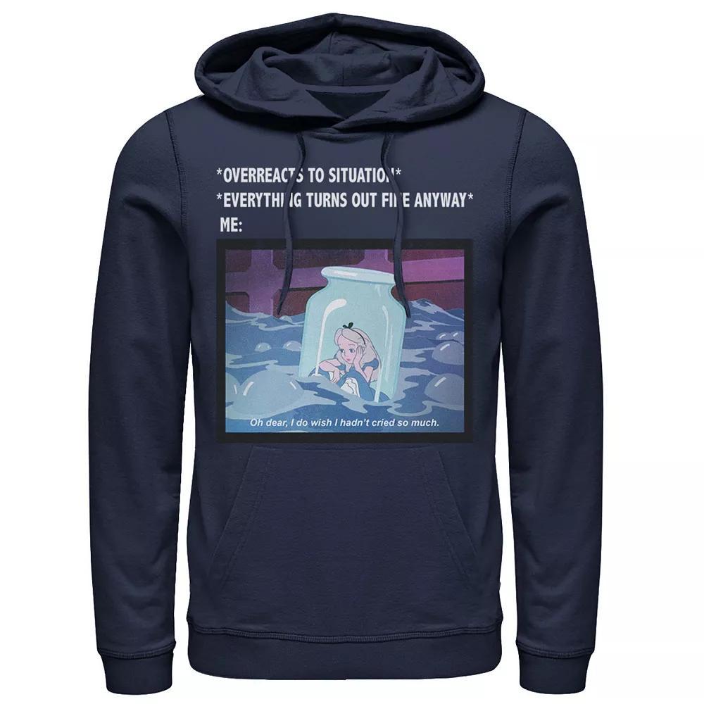 Disney's Alice In Wonderland Men's Overreacts To Situation Meme Hoodie, Size: Small, Blue Product Image