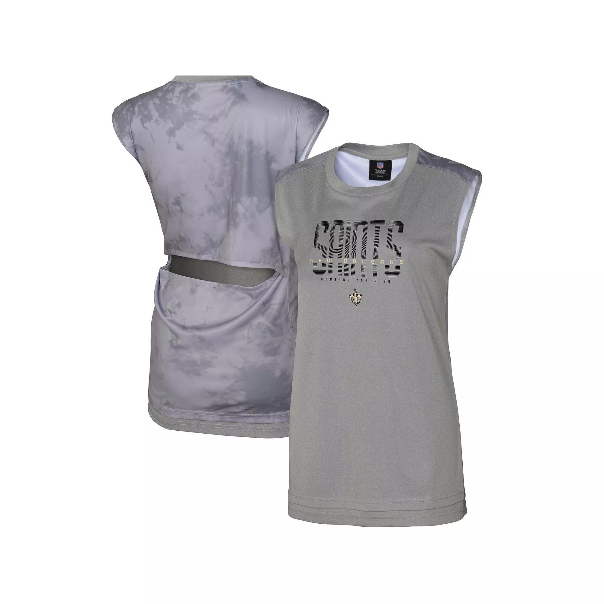 Women's Gray New Orleans Saints No Sweat Tank Top, Size: Small, Grey Product Image