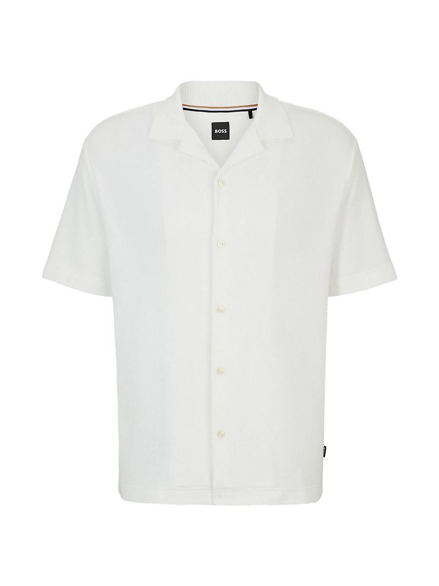 Mens Regular-Fit Shirt in Cotton Boucle Product Image