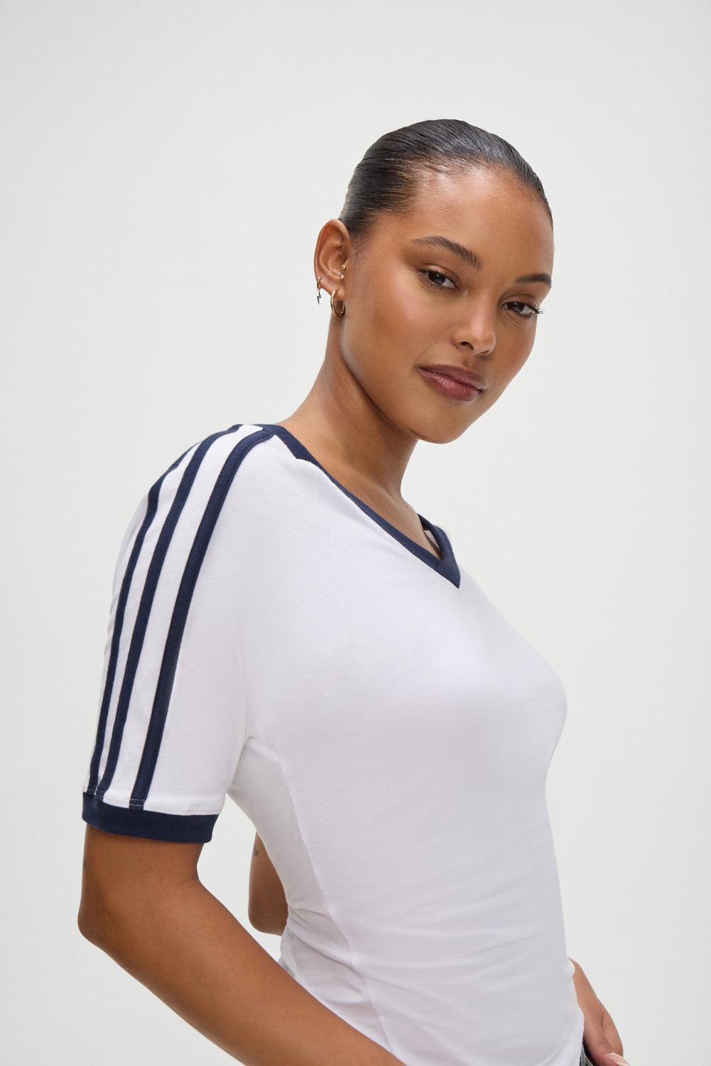 Bodega V Neck Shirt - White Product Image
