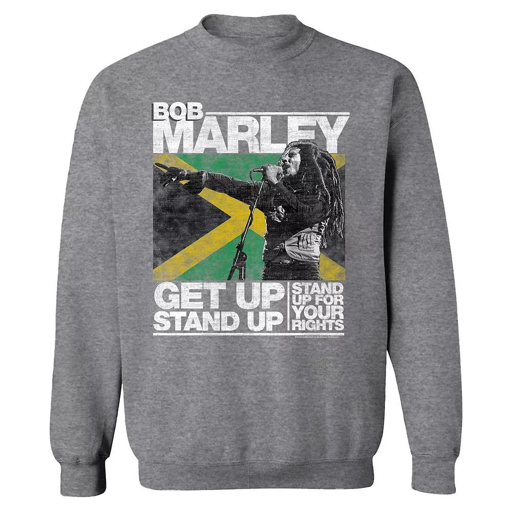 Men's Bob Marley Get Up Stand Up Sweatshirt, Size: Small, Grey Heather Product Image