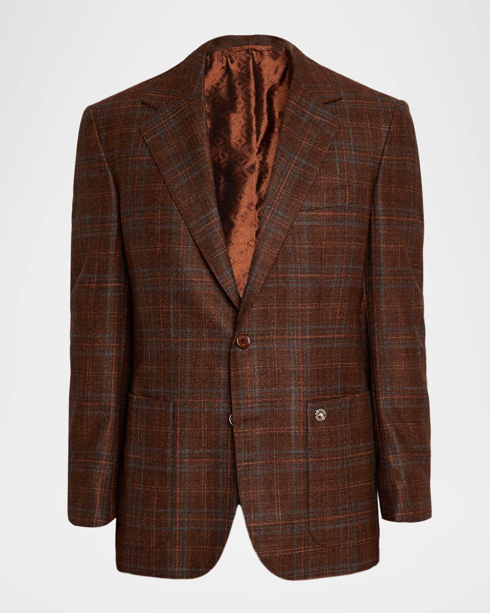 Men's Multi-Plaid Notch Lapel Sport Coat Product Image