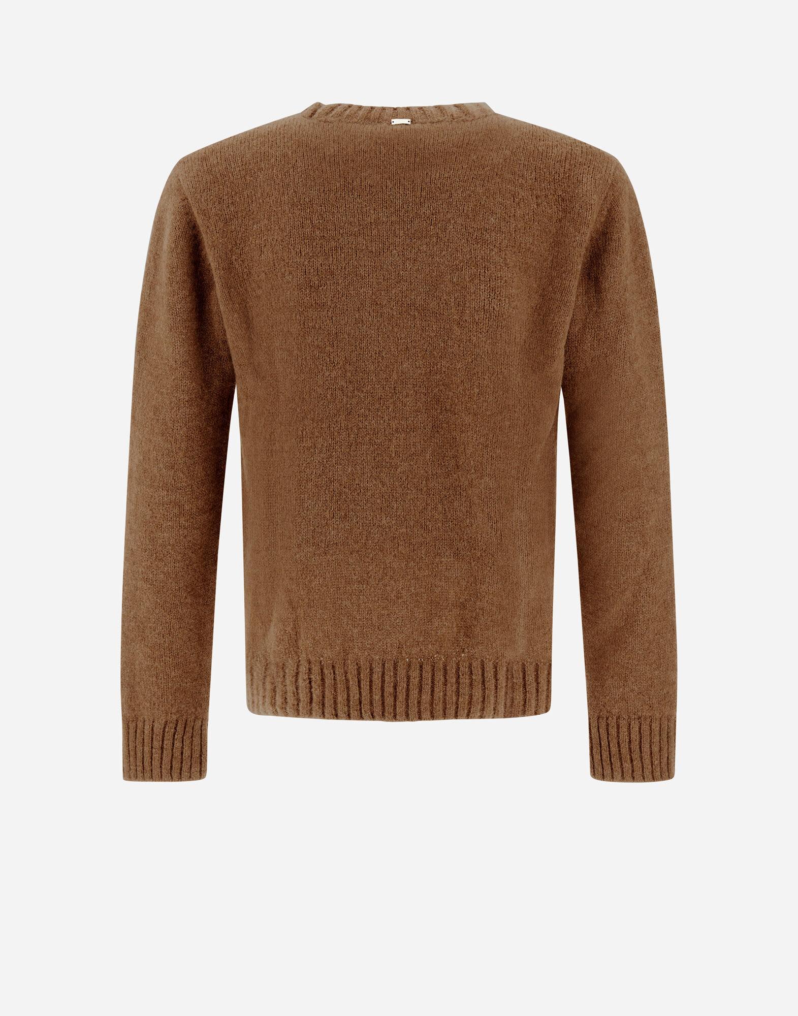 HERNO Sweater In Plain Alpaca Wool In Cammello Product Image