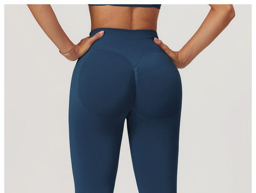 High Waist Plain Yoga Leggings Product Image