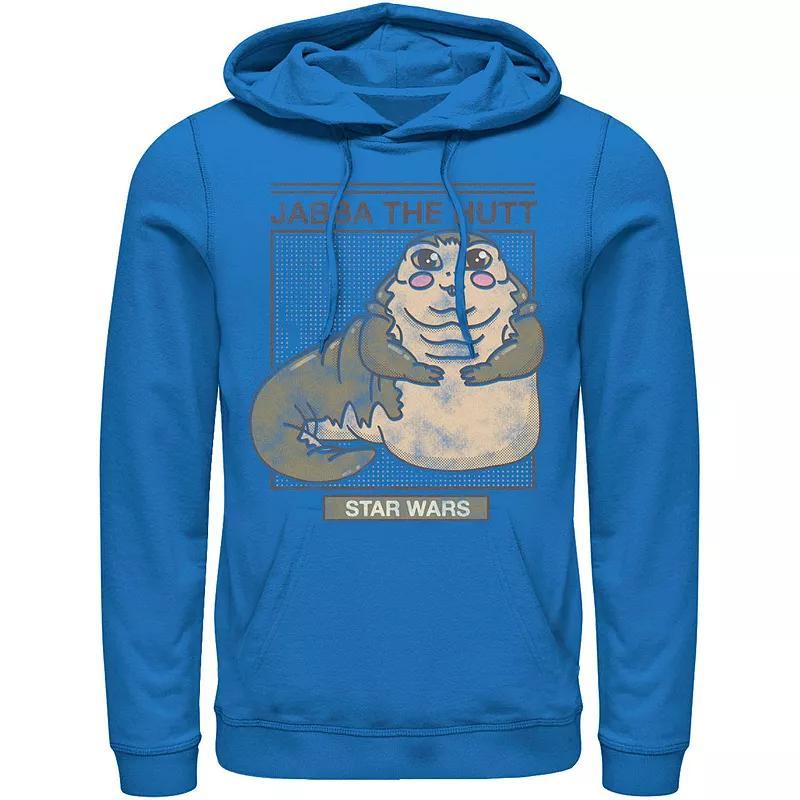 Men's Star Wars Jabba The Hutt Cartoon Cute Portrait Grid Hoodie, Size: XL, Red Product Image