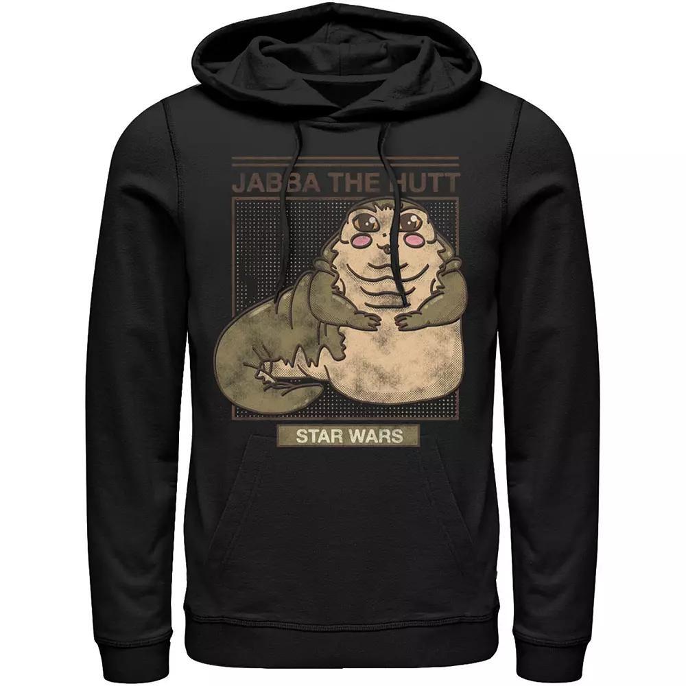 Men's Star Wars Jabba The Hutt Cartoon Cute Portrait Grid Hoodie, Size: XL, Red Product Image