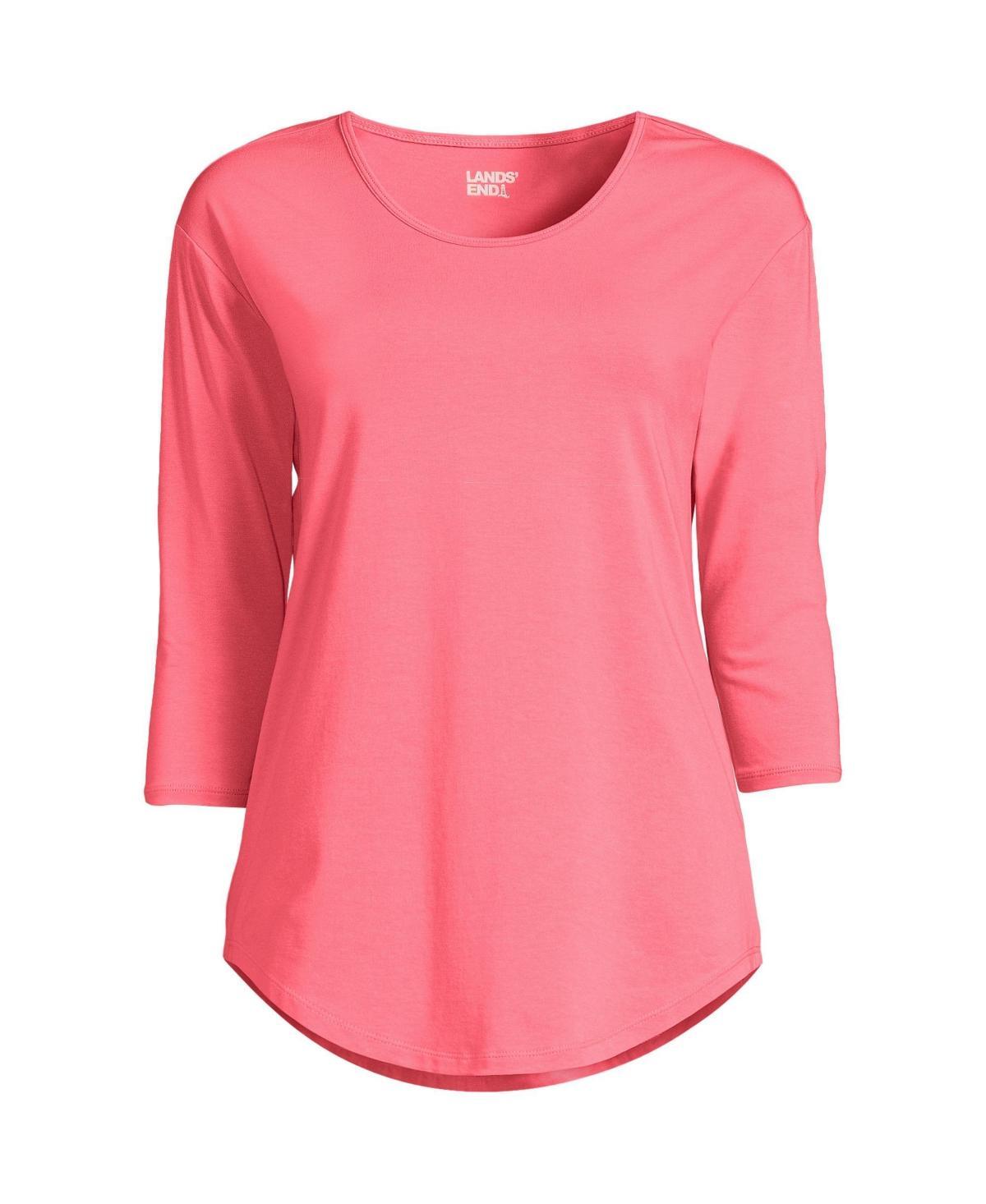 Lands End Womens 3/4 Sleeve Lightweight Jersey Tunic - Navy Product Image