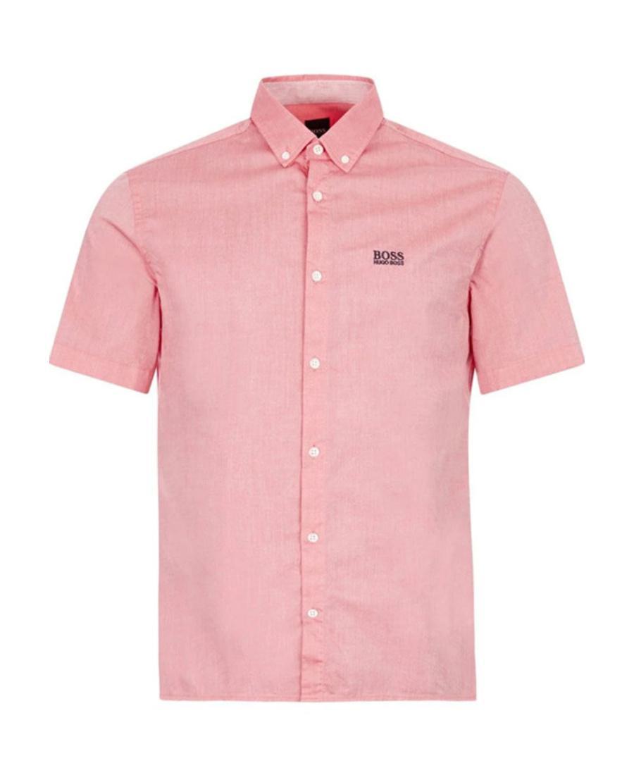 HUGO BOSS Logo Short-sleeved Shirt In Pink Product Image