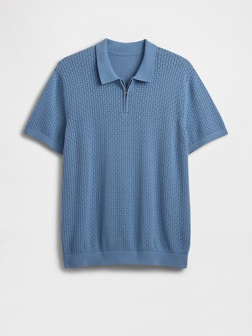 Crochet Polo Shirt Product Image