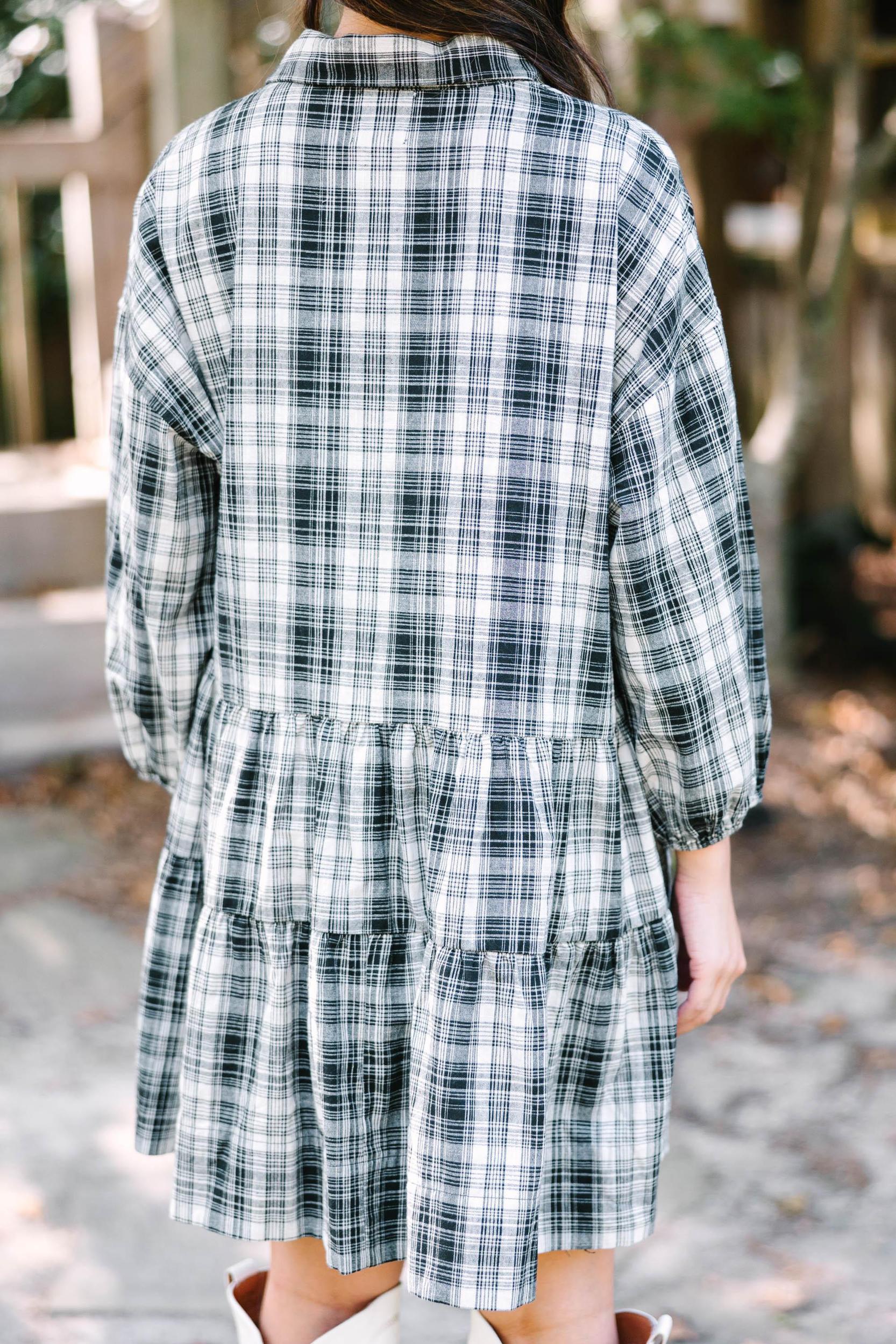 Give You Everything Black Plaid Dress Female Product Image