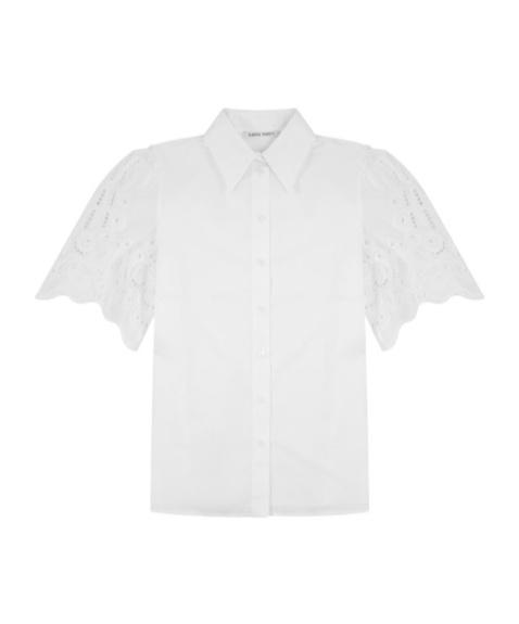 ALBERTA FERRETTI Lace Short-sleeved Shirt In White Product Image