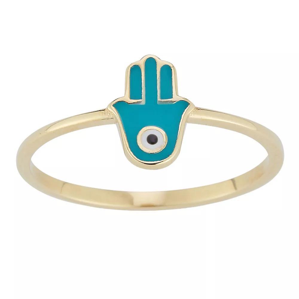 LUMINOR GOLD 14k Gold Hamsa Stackable Ring, Women's, Size: 7, Yellow Product Image