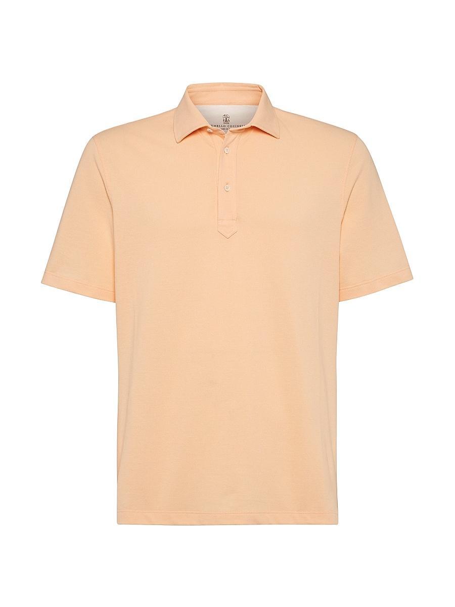 Mens Cotton Piqu Shirt Style Collar Polo Shirt Product Image