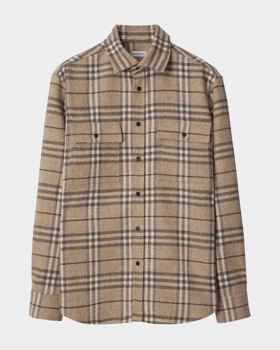 Mens Check Flannel Button-Down Shirt Product Image