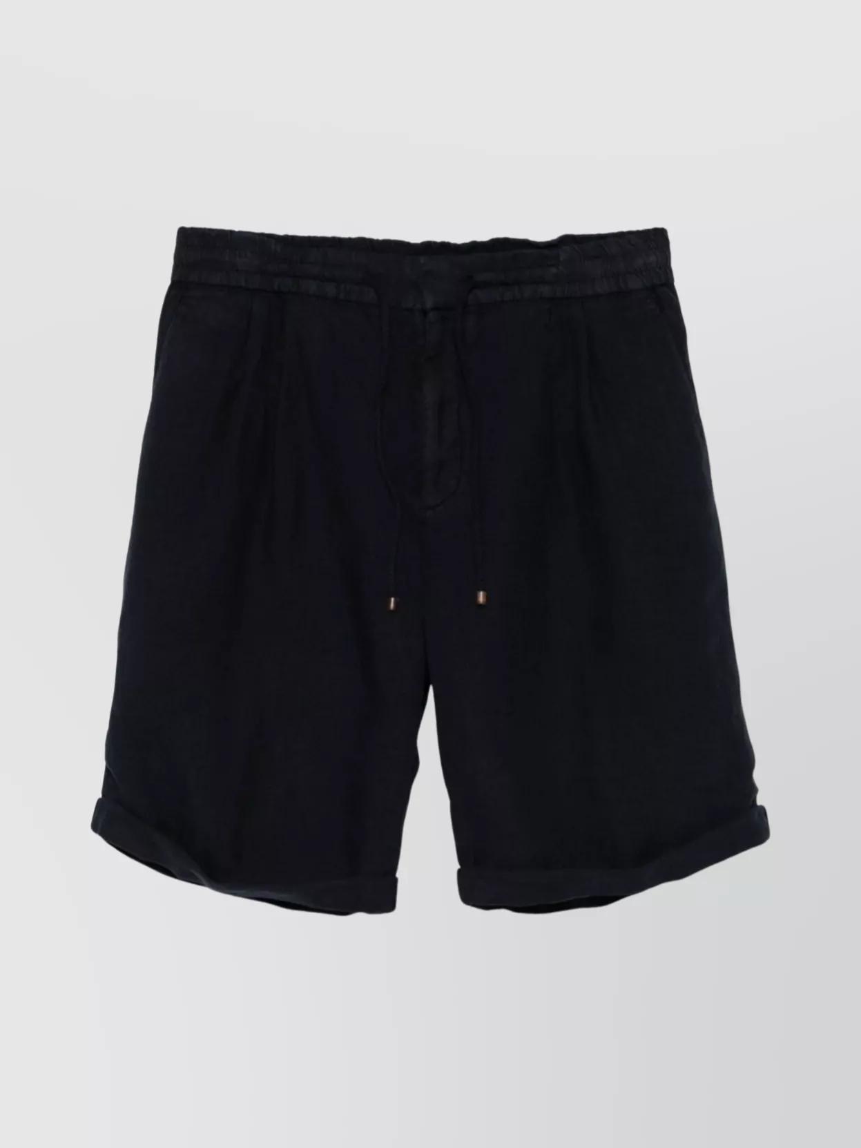 BRUNELLO CUCINELLI Linen Shorts In Blue Product Image