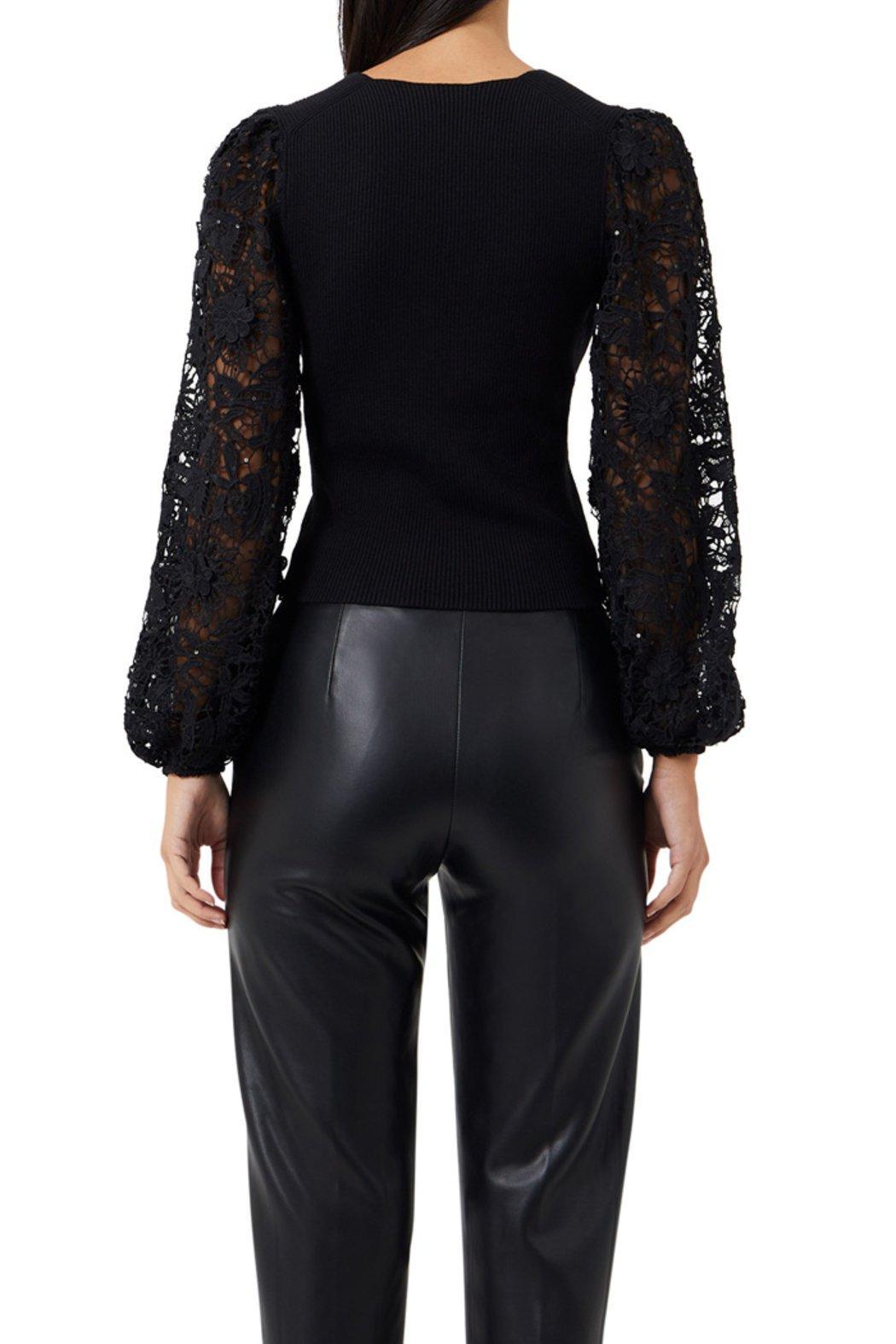 Joss Sequin Lace Mix Sweater Product Image